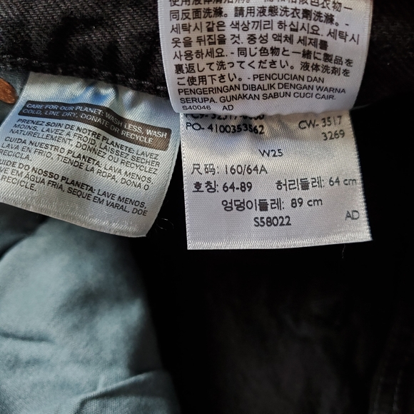 Levi's 501 Black Button Fly Cutoff Jean Shorts Size 25 - Picture 7 of 9